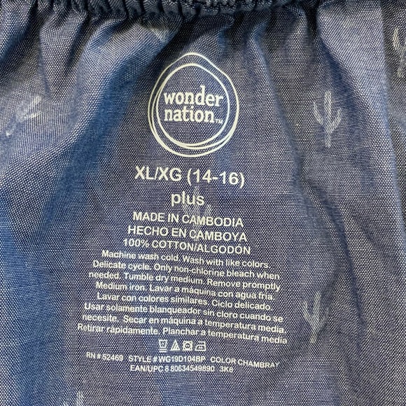 Wonder Nation Blue Denim Cactus Ruffle Dress Plus - Picture 7 of 7